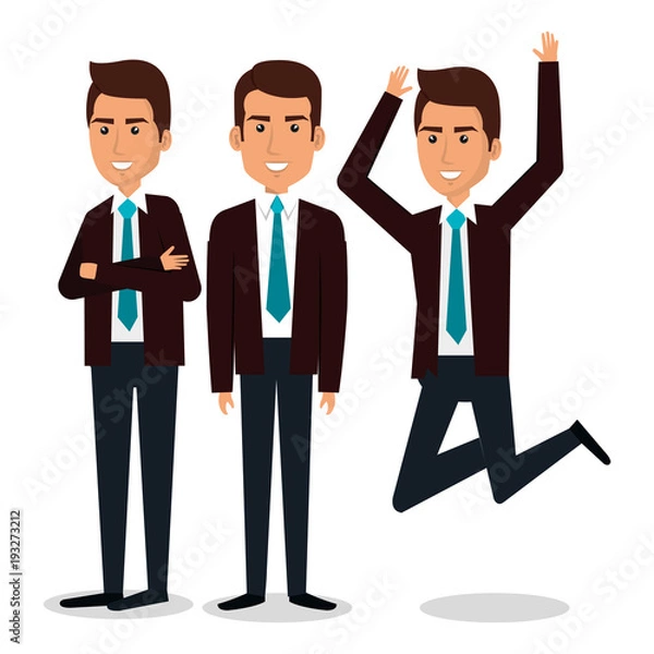 Fototapeta group of businessman teamwork vector illustration design