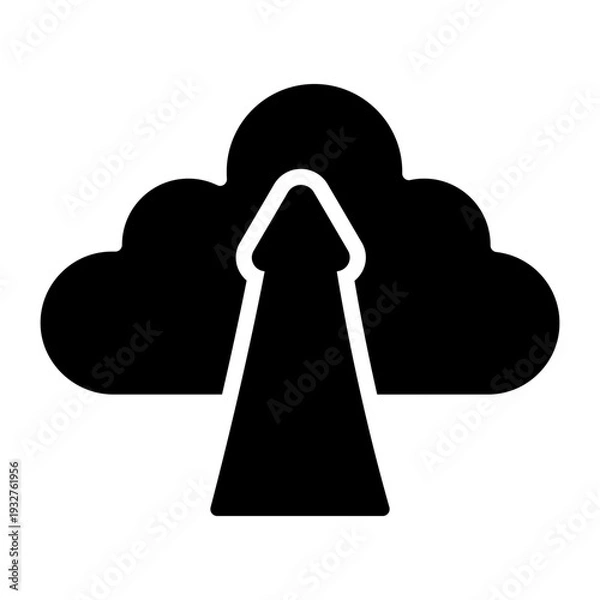 Obraz Cloud service vector icon. Cloud storage Illustration sign. Database symbol. Cloud drive logo.
