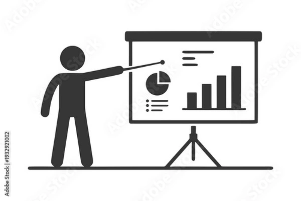 Obraz プレゼンする人物のシルエットアイコン