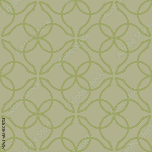 Fototapeta Olive green geometric print. Seamless pattern