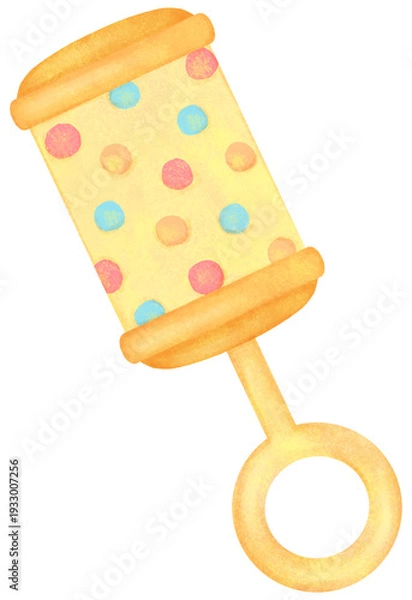 Obraz カラフルなガラガラのイラスト 赤ちゃん用のおもちゃ