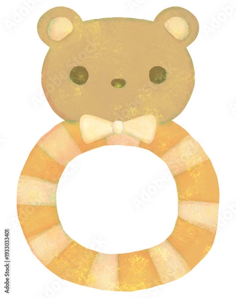 Obraz くまのガラガラのイラスト 赤ちゃん用のおもちゃ
