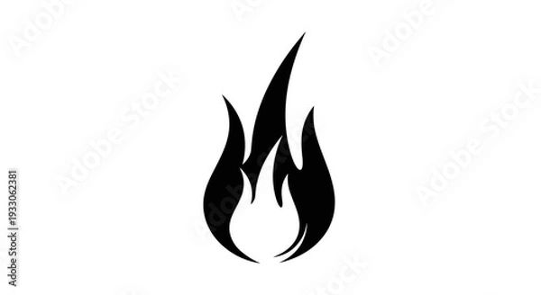 Obraz Black Flame Icon Simple Design Element.