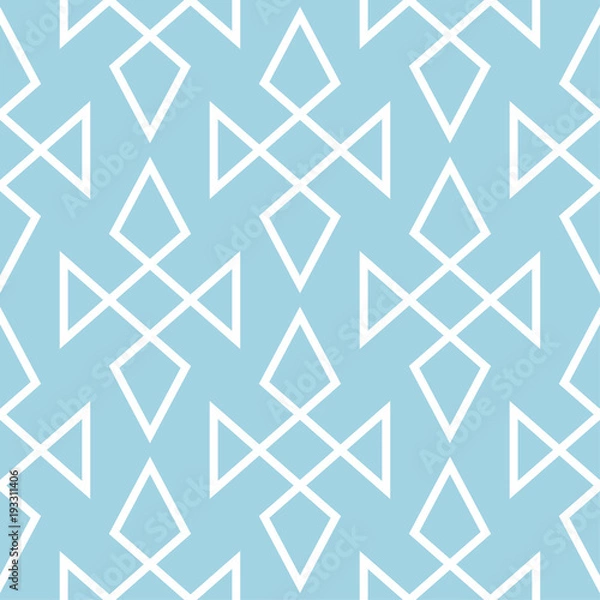 Obraz Navy blue and white geometric ornament. Seamless pattern