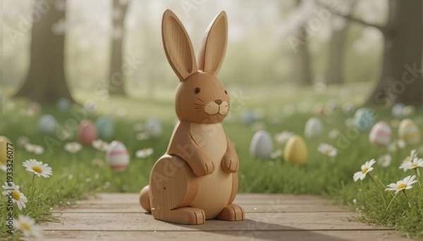 Obraz wooden easter bunny


