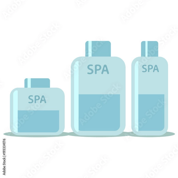 Fototapeta Liquid soap banner illustration. Human basic hygiene conceptual illustration. Flat design. Bottle of liquid soap vector for skin care, spa ad, cosmetics companies, web pages design.