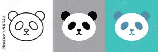 Obraz シンプルなパンダのアイコン
