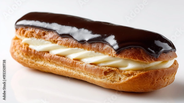 Obraz 濃厚なチョコと溢れんばかりのカスタードクリームを挟んだ香ばしいエクレア