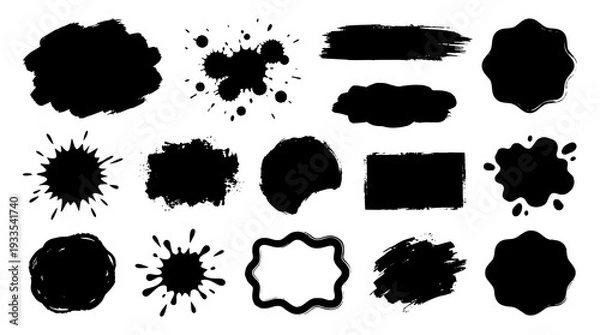 Obraz Ink splatters and brush strokes graphic elements