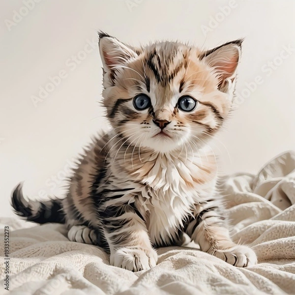 Obraz マンチカンの子猫が伏せて落ち着く姿