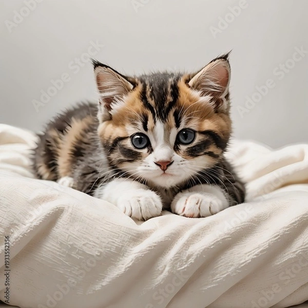 Obraz 寝転ぶ姿がかわいいマンチカンの子猫