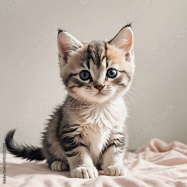 Obraz 座り姿がかわいいマンチカンの子猫