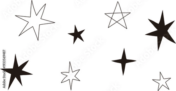 Obraz 手描きの雑な星柄記号模様