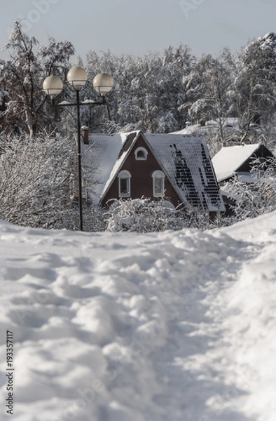 Obraz House. Winter landscape.