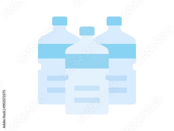 Obraz スーパーの、水ペットボトルのアイコンのイラスト
