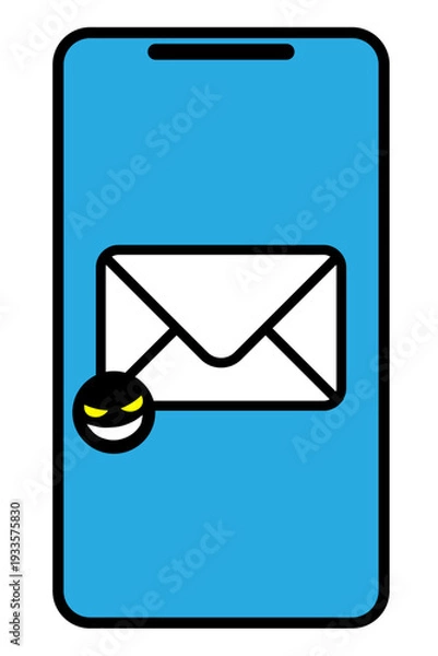 Obraz スマホに詐欺メールが届いている