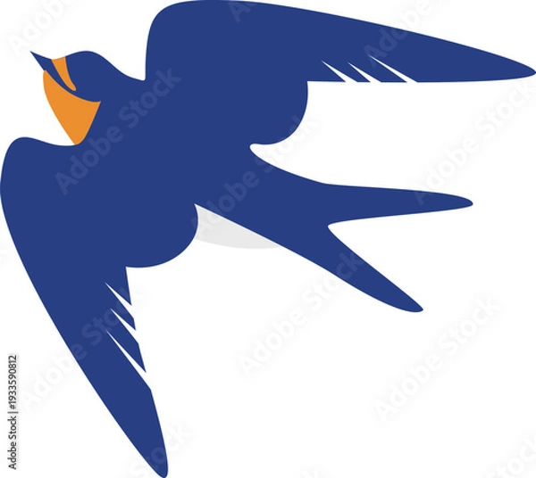 Obraz シンプルなツバメのイラスト