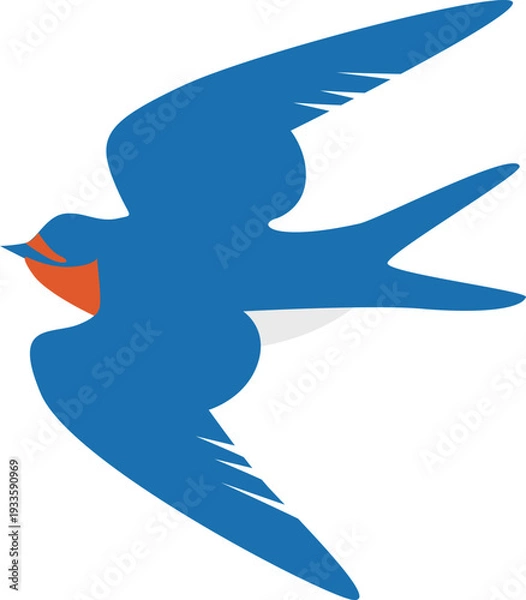 Obraz かわいいツバメのシンプルイラスト