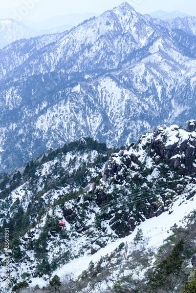 Obraz 三重県　雪山