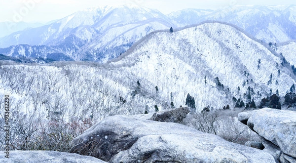 Obraz 三重県　雪山