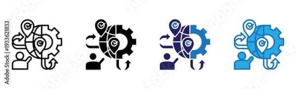 Obraz Presence Icon Multi Style Vector Illustration