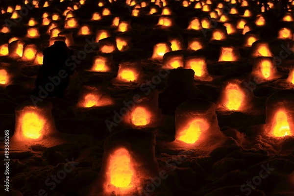 Fototapeta 蛇の崎橋のミニかまくら