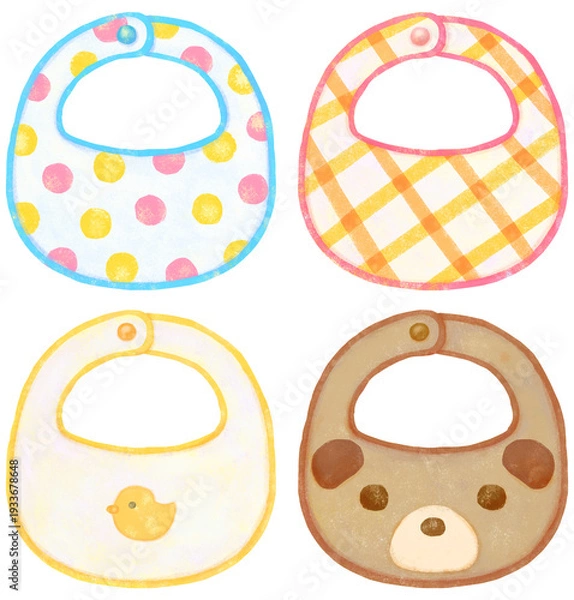 Obraz いろいろなスタイのイラストセット ベビーグッズ