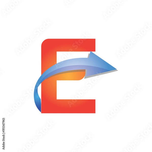 Obraz E Letter Arrow Logo Element