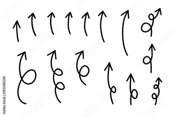 Obraz 上がる　迷うけれど　たどり着く矢印セット