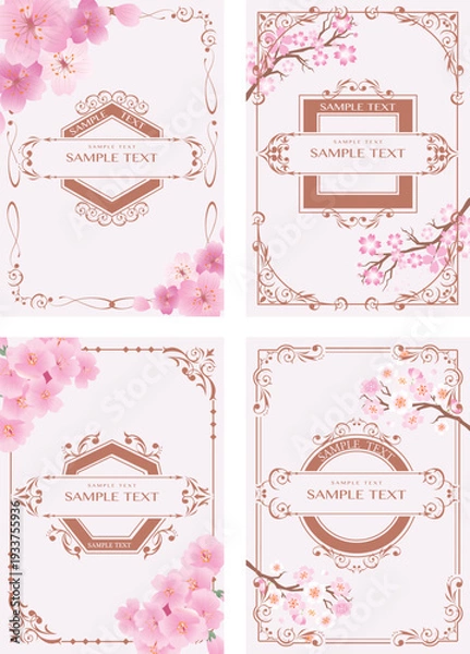 Obraz フレーム飾り枠　桜の花