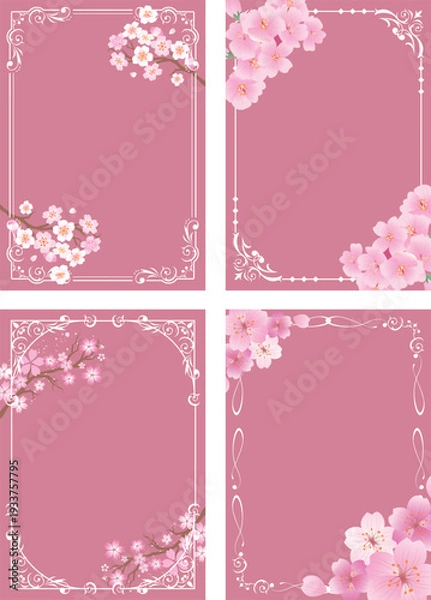 Obraz フレーム飾り枠　桜の花