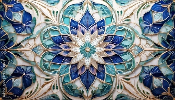 Obraz 美しい幾何学模様のタイルパターン