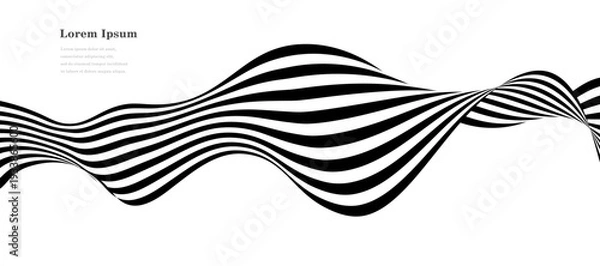 Obraz 幾何学 抽象 ストライプ 波 水 パターン 背景