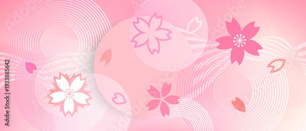 Obraz 幾何学 抽象 桜 花 サークル 春 背景