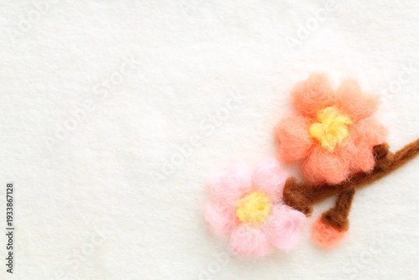 Obraz 羊毛フェルトで作った桜の花