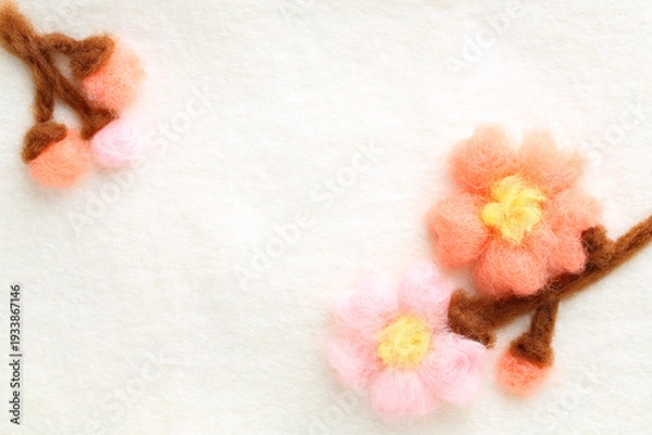 Obraz 羊毛フェルトで作った桜の花