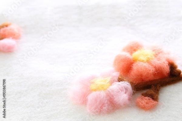 Obraz 羊毛フェルトで作った桜の花