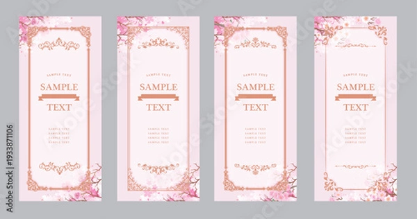 Fototapeta フレーム飾り枠　桜の花