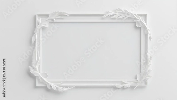 Obraz 資料デザイン向けシンプルなピュアホワイトのフレーム