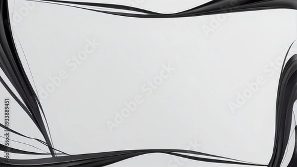 Obraz 洗練されたシンプルなブラックのラインフレーム