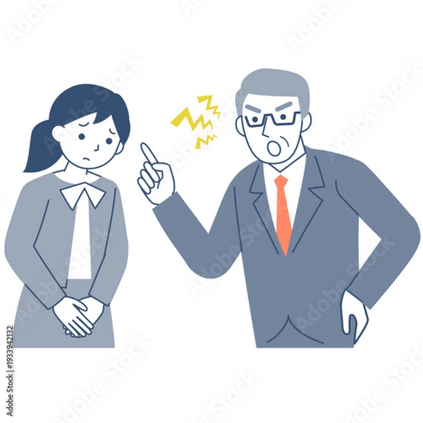 Obraz 男性から叱られている若い女性