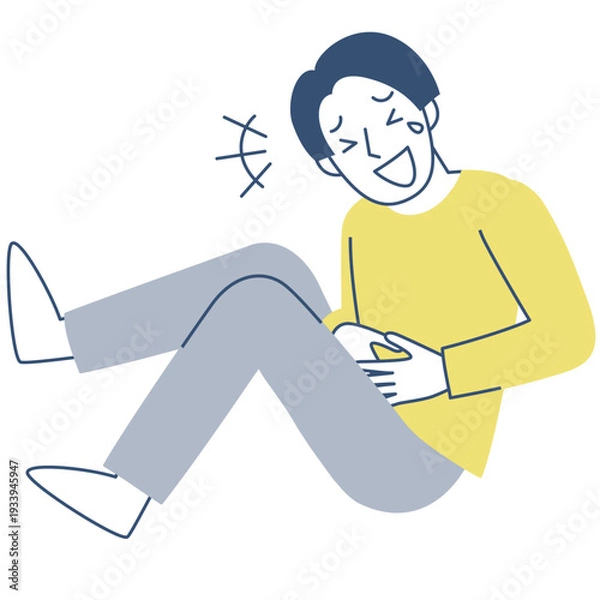 Obraz 笑い転げる若い男性