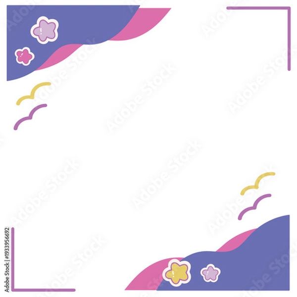 Obraz レトロポップなフレームイラスト