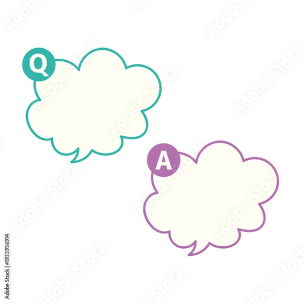 Obraz 質問と答えのふわふわの吹き出し