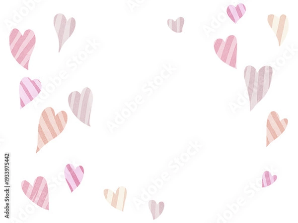 Obraz 手描き風のハートのフレーム背景素材