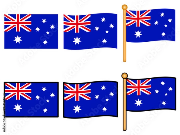 Obraz オーストラリアの国旗イラスト素材セット