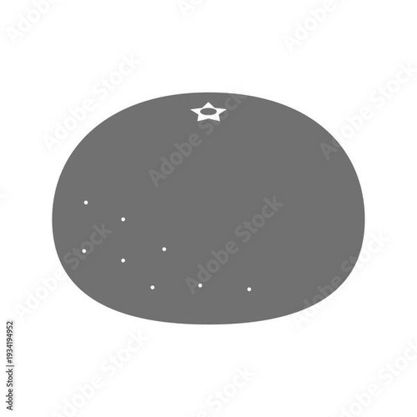 Obraz みかんのシンプルシルエットアイコン（モノクロ）