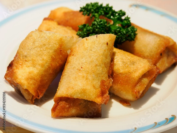 Obraz 揚げたての春巻き　中華料理