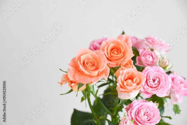 Fototapeta オレンジとピンクのばら