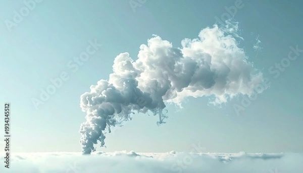 Obraz 白い煙が空に立ち込める写真